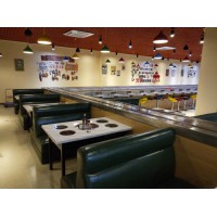 专业定制餐厅家具旋转火锅设备 回转火锅 自助火锅 旋转麻辣烫